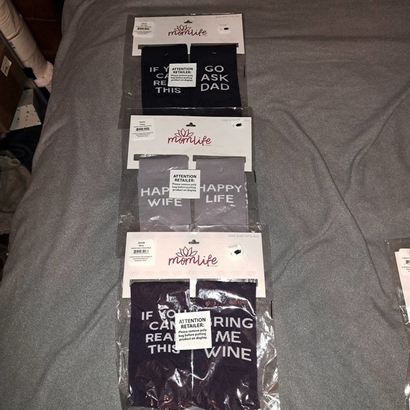 NWT- Three sets of Fun MOM LIFE Socks! Great Stocking Stuffers - Picture 1 of 6